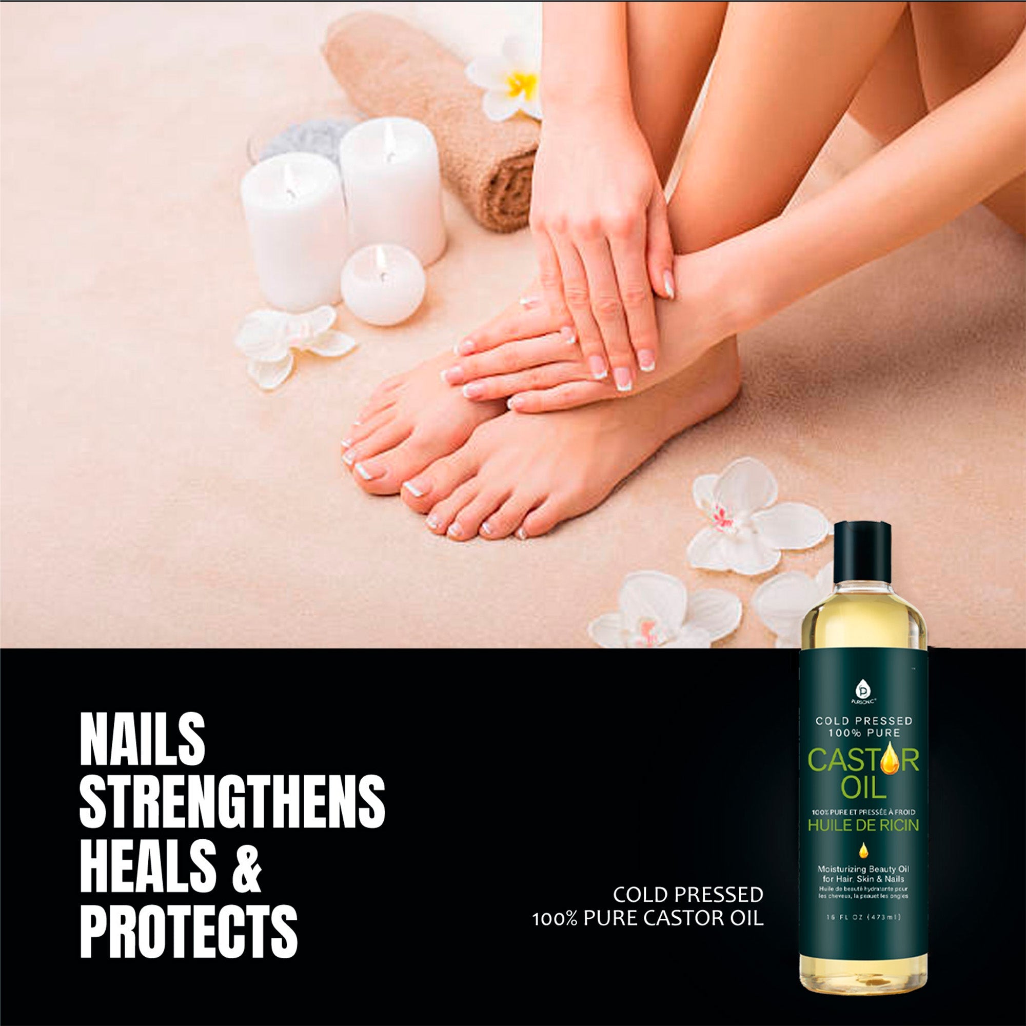 100% Pure Cold Pressed Castor Oil 16 Oz